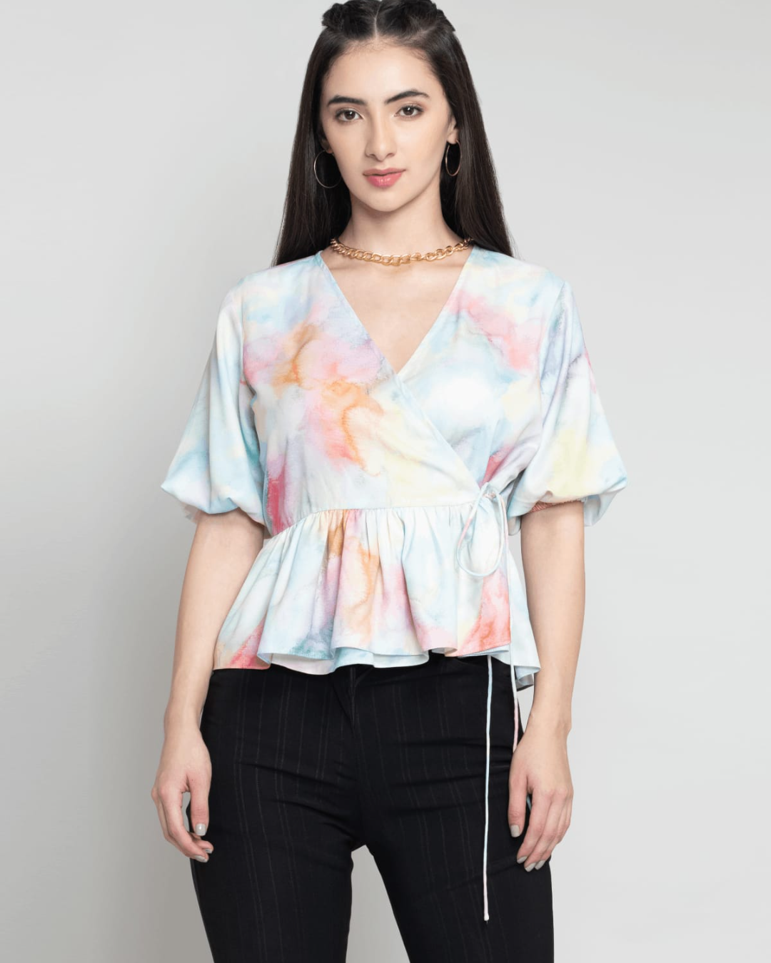 Rainbow Wrap Around Top