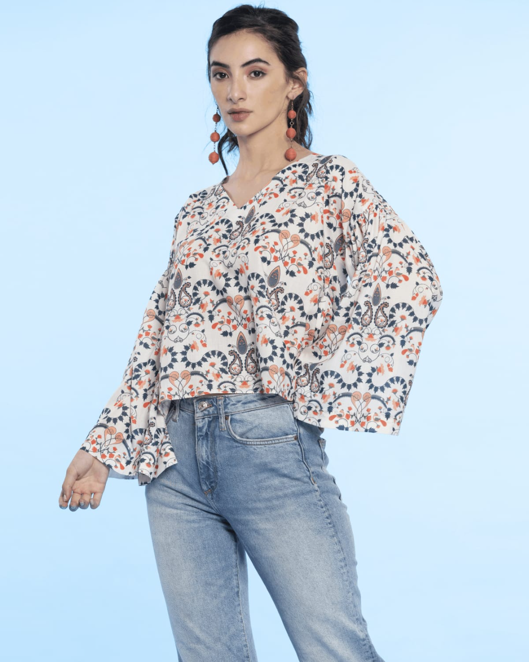 Bell Sleeves Crop Top