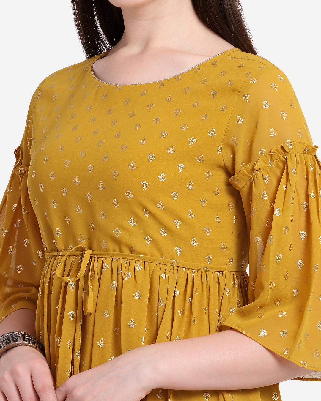 Fit & Flare Mustard Top