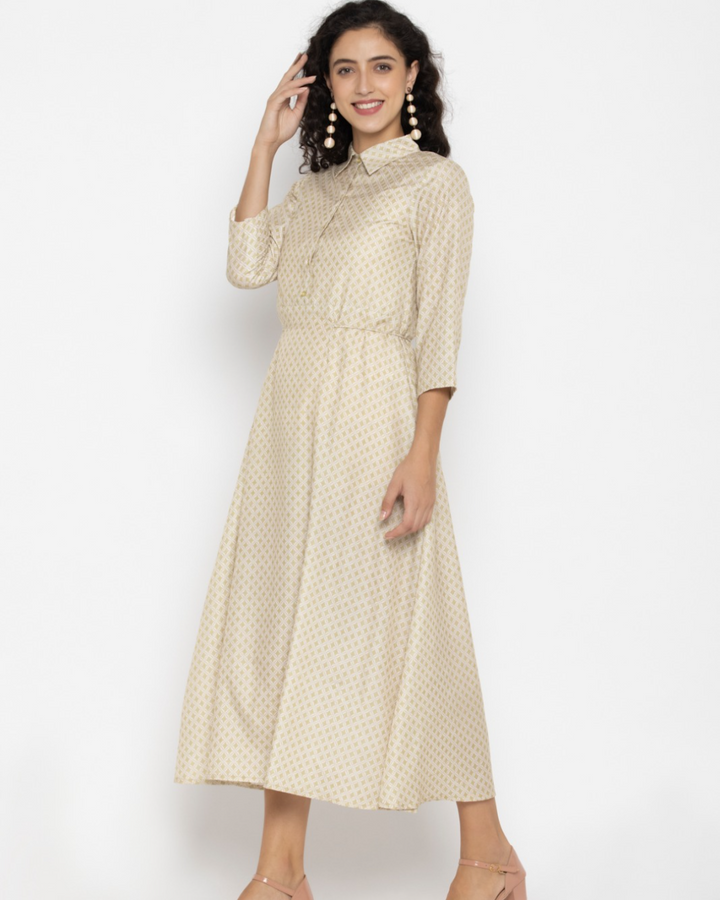 Cream Colored Midi Dress