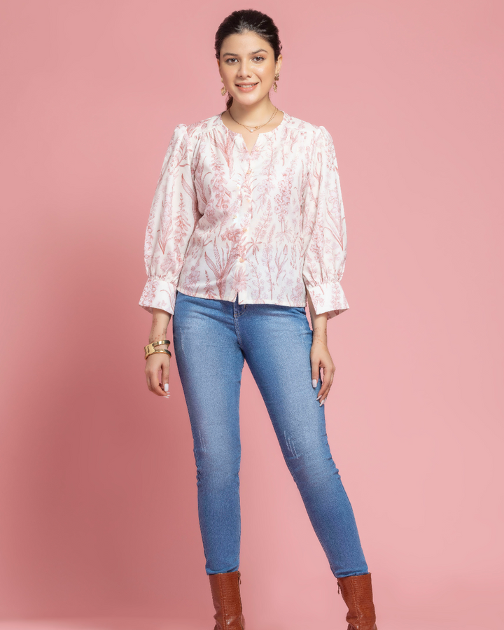 Pastel Melody Ruffled Shirt